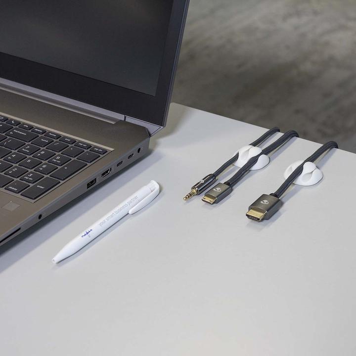 Produktbild Nedis Kabelmanagement Kabelclip Gesperrt 4 Stück max. Kabeldicke: 5 mm Silikon 35 mm Weiss