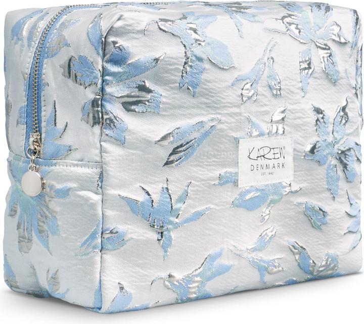 Karen Toiletry Bag - Blå/hvid brokade