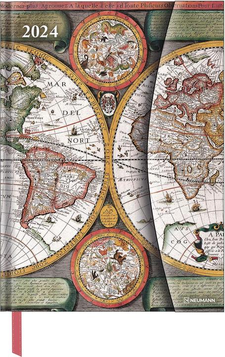 Actual product image Neumann Antique Maps 2024 - Diary - Book Calendar - Pocket Calendar - 16x22 (German)