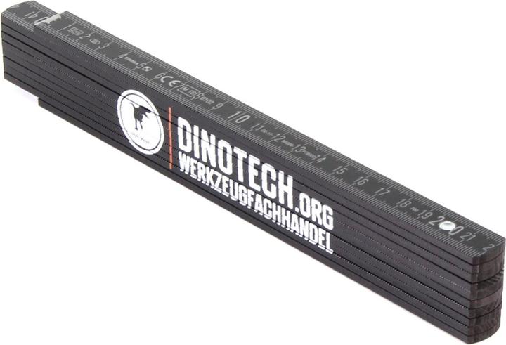 Produktbild Dinotech Gliedermassstab Zollstock Meterstab schwarz 2m Genauigkeitsklasse III