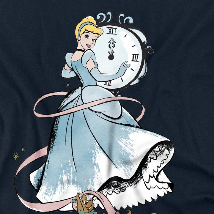 Actual product image Cinderella Unisex Adult Clock Strikes Twelve Jaq And Gus T-Shirt (L)