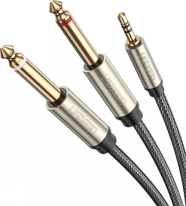 Actual product image Ugreen 3.5 mm jack - 2x 6.35 mm jack (1 m, 3.5mm jack (AUX), 6.3mm jack)
