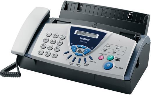 Produktbild Brother FAX-T104, Kompakter Normalpapier-Fax mit Telefon (Thermotransfer)