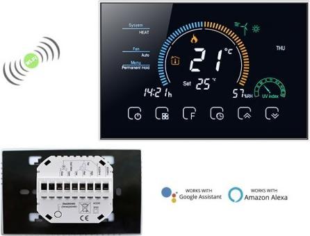 Produktbild Renov8 Smart Wi-Fi Thermostat with color LCD for fan-coil 2/4 pipe - compatible 86x86 and round 60mm box