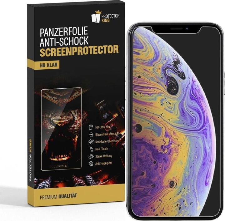 Produktbild Protectorking 2x Panzerfolie Anti-Shock HD Klar (2 Stück, Apple iPhone XS Max)