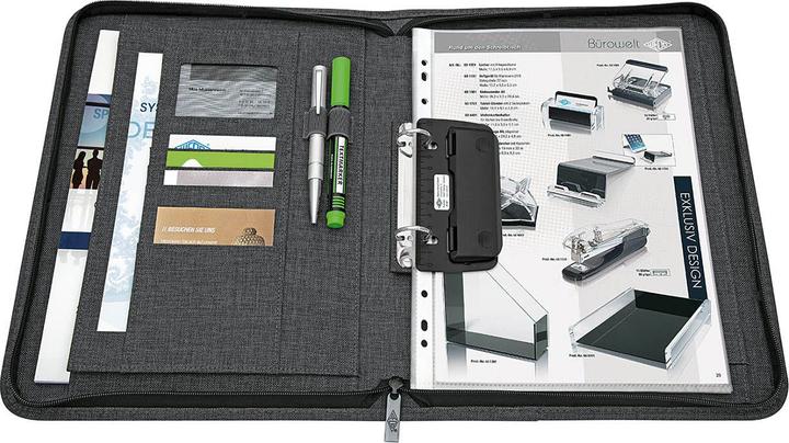 Actual product image Wedo ring binder COLLEGE, DIN A4, polyester, greyish 2 ring mechanism, delivery without pad, pad egg (A4, 1 Piece)