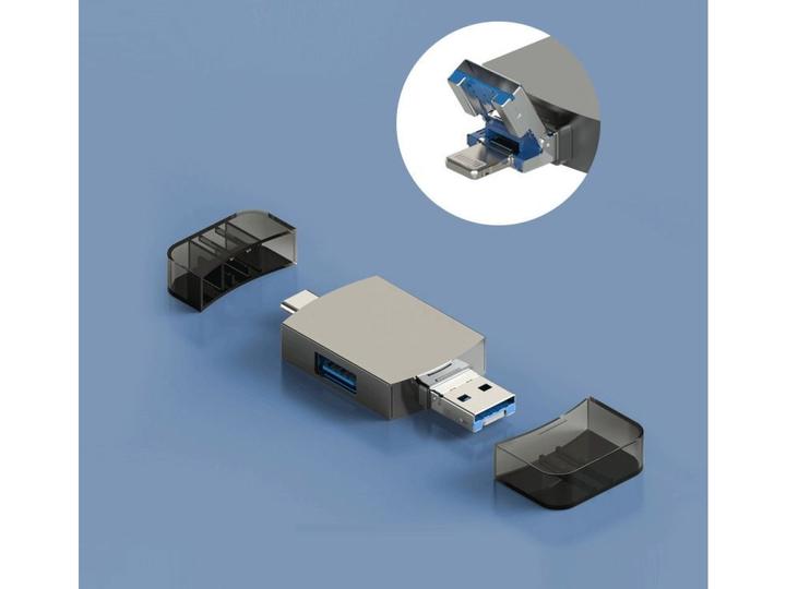 Produktbild PowerGuard 6-in-1 OTG Cardreader Adapter (USB Typ C, USB-A, Lightning, SD Karte)