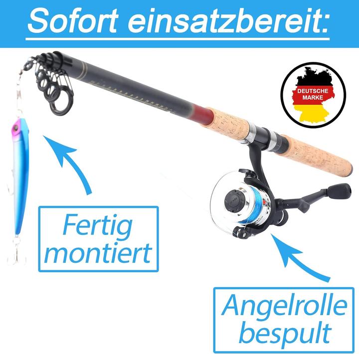 Image du produit Q-Tac Kit de pêche pour enfants (Télescope, Kit de pêche, 270 cm)