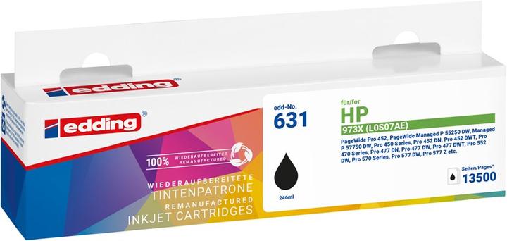 Produktbild Edding Druckerpatrone EDD-631 ersetzt 973X (L0S07AE) - - 246 ml (BK)