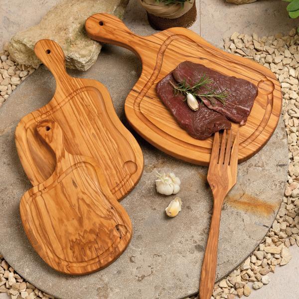 Produktbild Natura Punto Steak-Brett mit Saftrille, 40 x 24 cm, Olivenholz