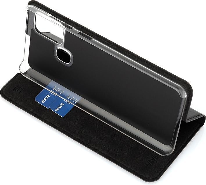 Actual product image Wave BookCase -suojakotelo, Samsung Galaxy A21s, musta (Samsung Galaxy A21s)