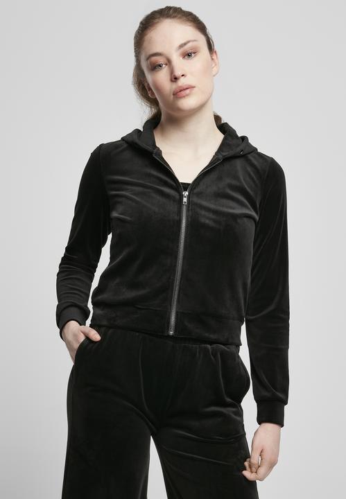 Immagine prodotto Urban Classics Felpa corta da donna con cappuccio in velluto (XS)