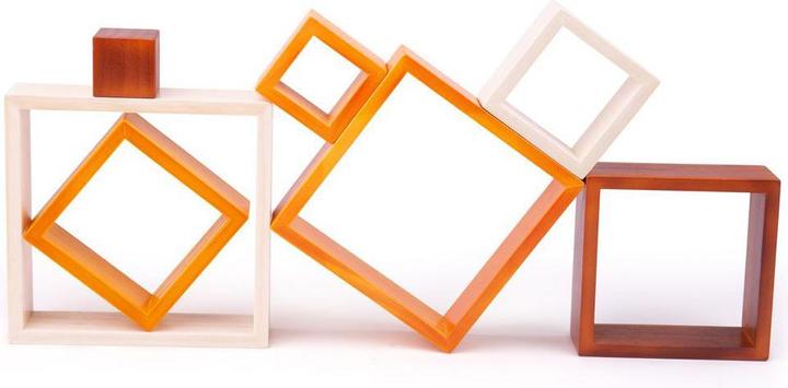 Bigjigs Quadratisches Stapelspielzeug aus Holz