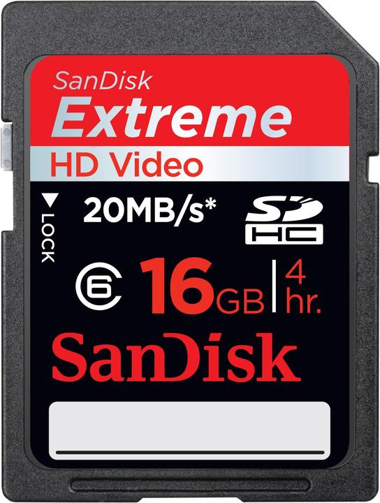 Produktbild SanDisk Extreme HD Video SDHC (16 GB, SDHC)