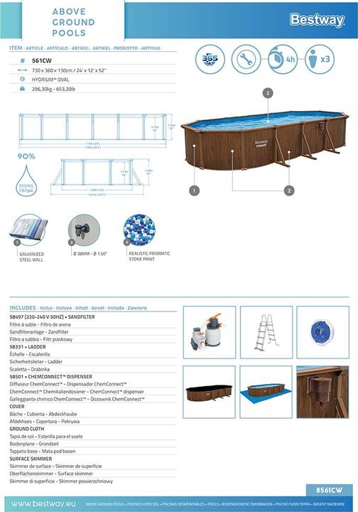 Produktbild Bestway Hydrium (730 x 360 x 130 cm)