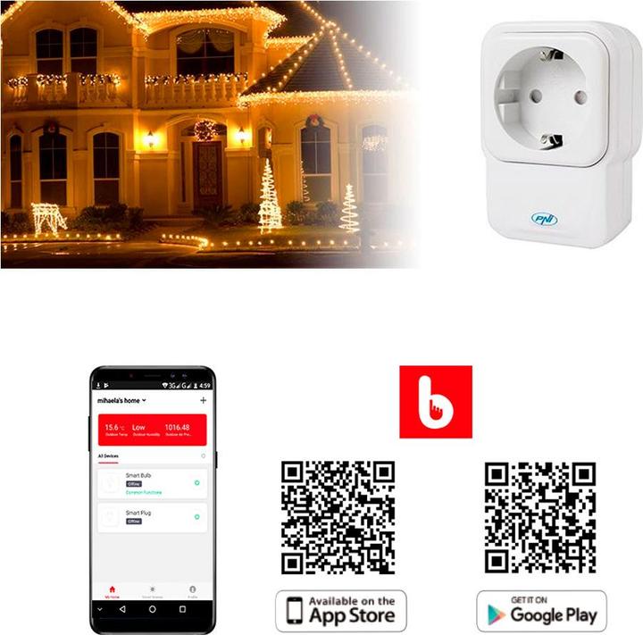 Produktbild PNI Intelligente Steckdose mit Repeater und Dimmer SmartHome SM441R ON/OFF für jedes elektrische Ger