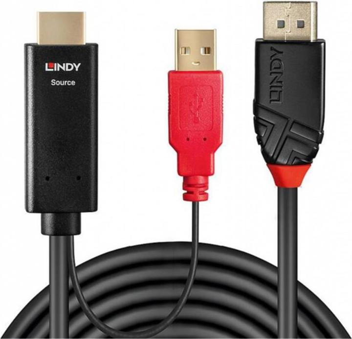 Actual product image Lindy HDMI to (1 m, DisplayPort, HDMI)