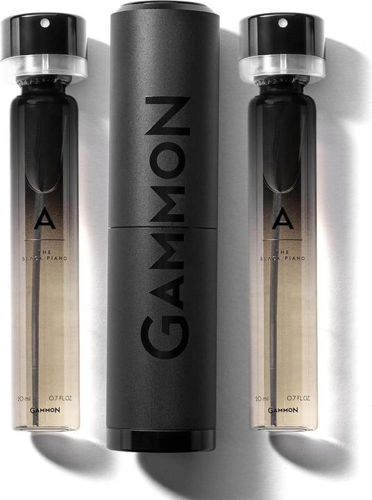 Produktbild Gammon 8741 Black Notes Parfum Starter-Set A (2x20 ml), das holzig-süsse BLACK PIANO Herren Parfum (Eau de Parfum, 40 ml)