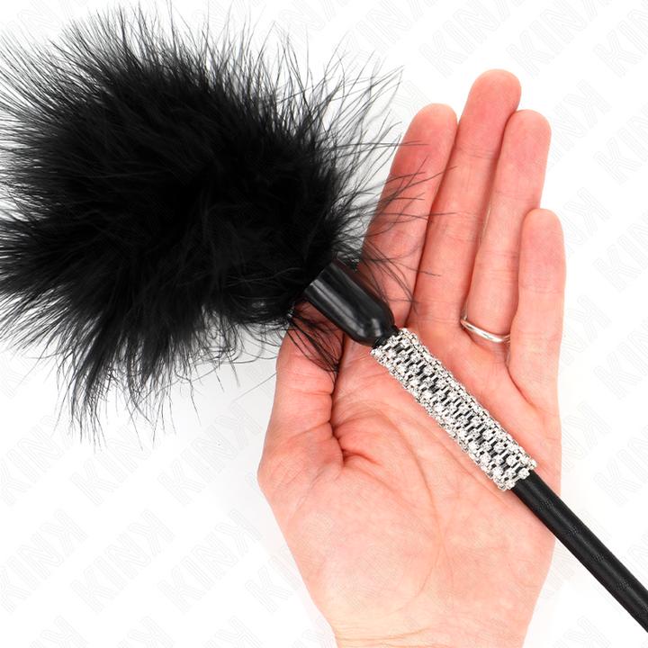 Actual product image Kink Tickle Feathers With Rhinestone Handle 50 cm