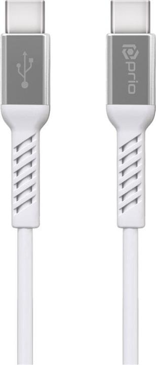 prio High-speed Charge & Sync USB-C to USB-C cable, 5 A, 1.2 m, white (1.20 m, USB 2.0)