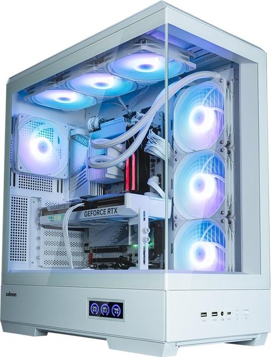 Actual product image Zalman GHE P50 DS ATX Case Tempered Glass Panoramic View - White (ATX)