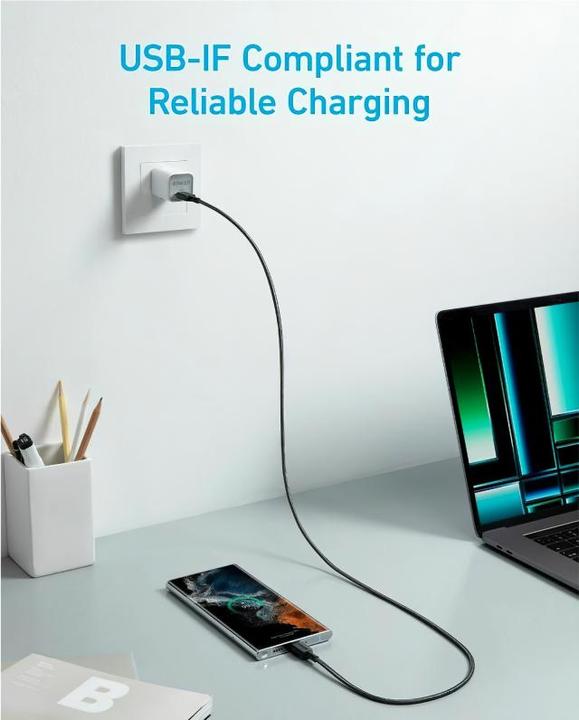 Actual product image Anker Cable 322 USB-C do USB-C 0.9m czarny (0.90 m, USB 3.2 Gen 2)