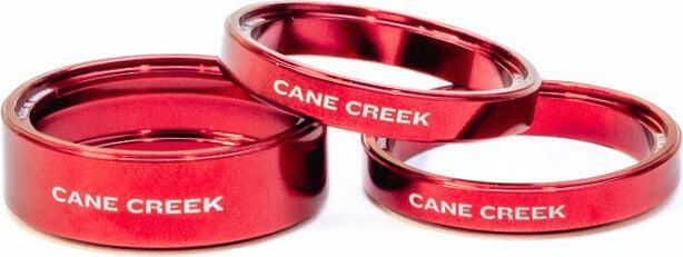 Cane Creek Interlok Spacer Kit, 2x5mm, 1x10mm, red