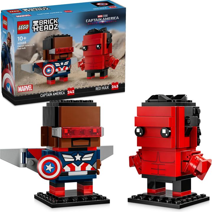 Produktbild LEGO BrickHeadz Super Heroes Captain America & Red Hulk (40668, LEGO Brickheadz)