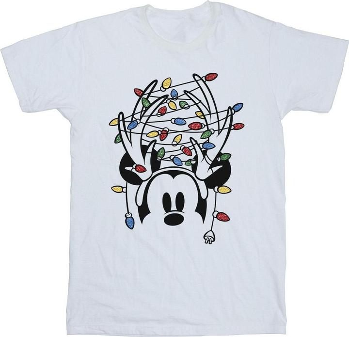 Disney Mickey Mouse Christmas Head Lights TShirt Jungen