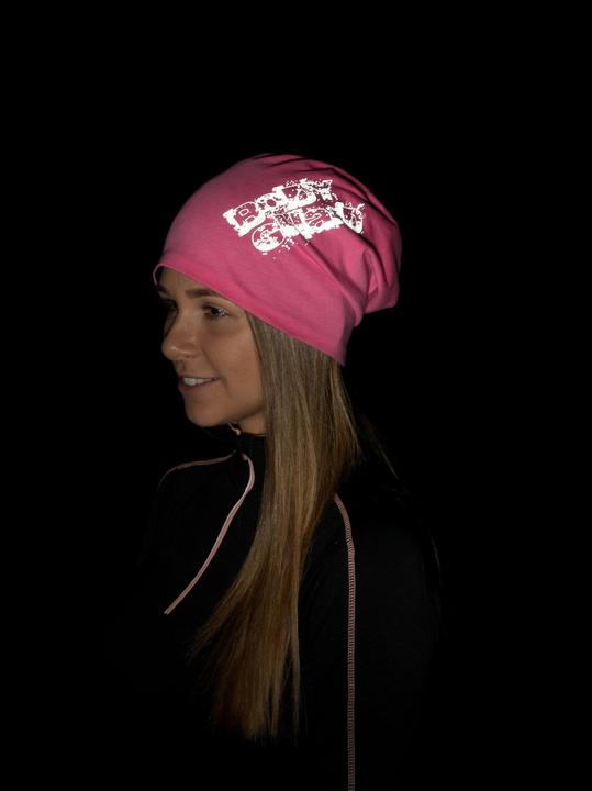 Actual product image SafetyMaker Reversible beanie reflective pink/silver