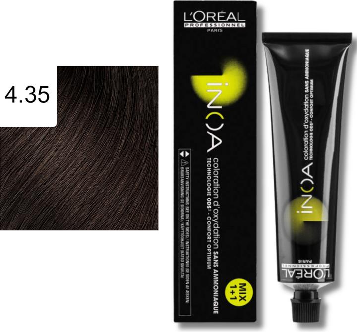 Actual product image L'Oréal Professionnel Inoa (Middle brown, Gold, Mahogany tree)