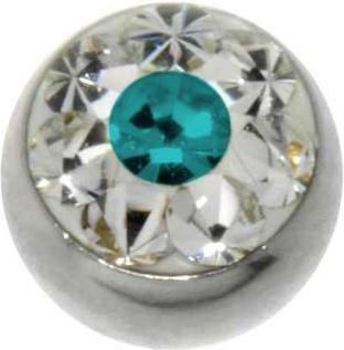 Bijouteria 1.2mm Piercing-Kugel (Premium Kristall, Chirurgenstahl 316L)