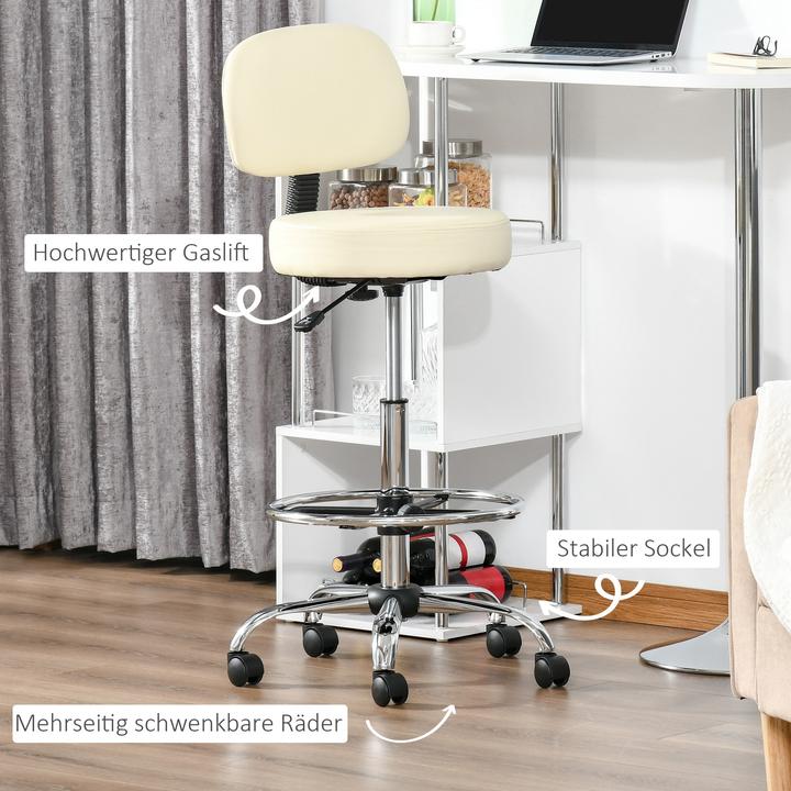 Actual product image Homcom Bar stool Modern design, 360° swivel castors