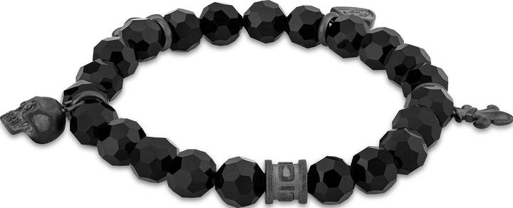 Police Rebel Charm Armband (18 cm, Edelstahl, Perle)