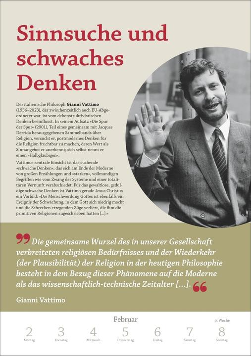 Actual product image Harenberg DIE ZEIT Philosophie Wochen-Kulturkalender 2026 - 53 Denkanstösse für 2026 (German)