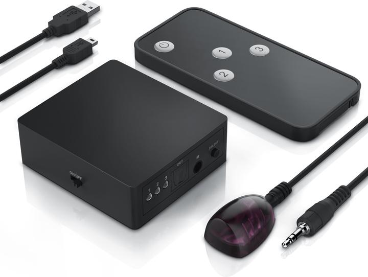 Immagine prodotto CSL Commutatore SPDIF 3x1, commutatore audio con telecomando, da 3x Toslin a 1x Toslink