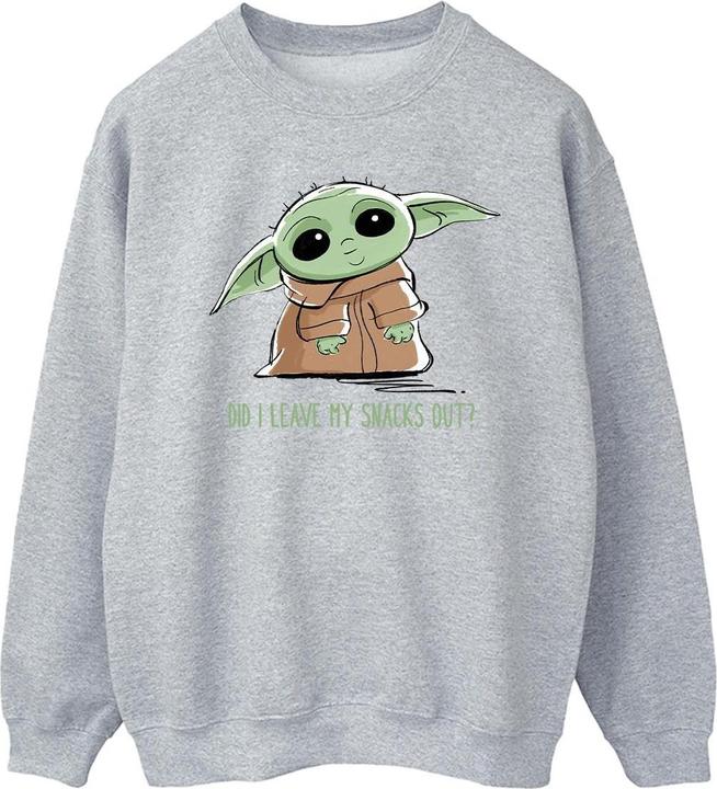 Actual product image Star Wars Mens The Mandalorian Grogu Snacks Meme Sweatshirt (XL)