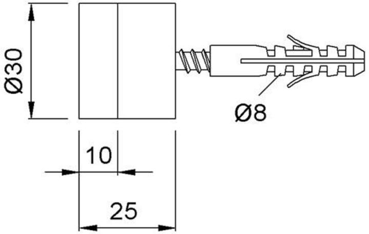 Produktbild Kws Wandtürpuffer 2008 (1 Stück, ø 3 x 2.5 cm)