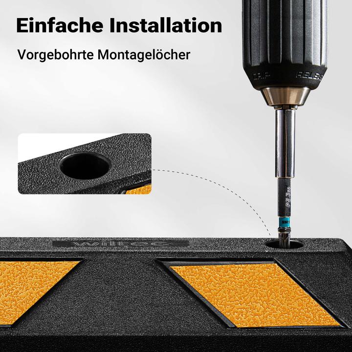 Produktbild Wiltec Radstopper 55x15x10cm 2x Einparkhilfe Gummi Anfahrschutz Parkhilfe Garage