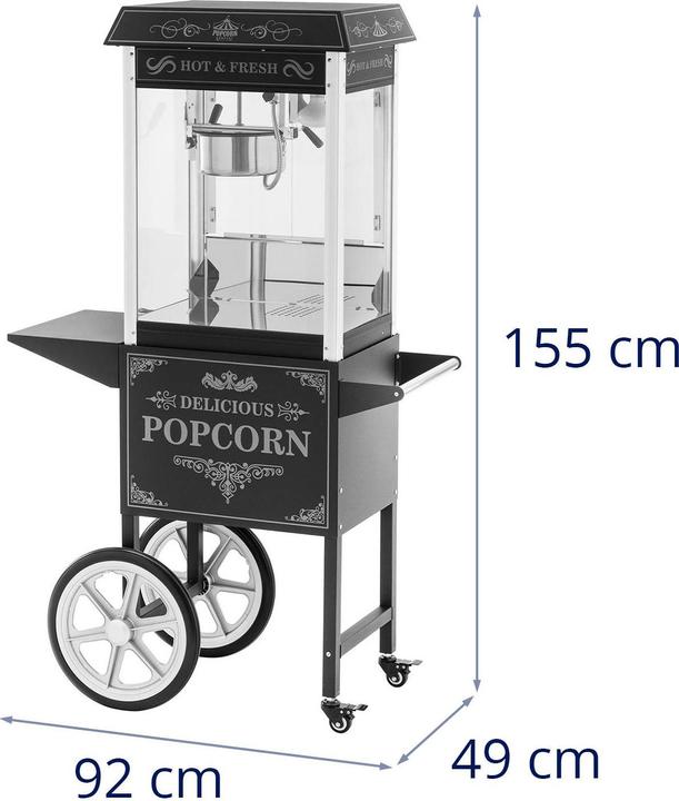 Produktbild Royal Catering Popcornmaschine mit Wagen Retro-Design