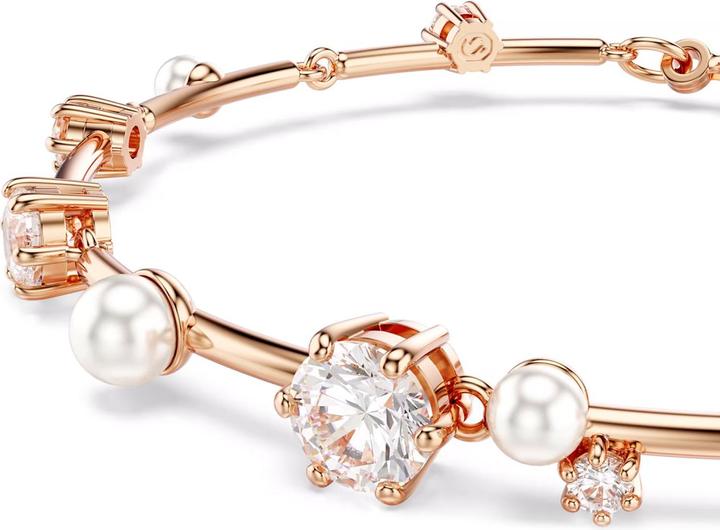Actual product image Swarovski Constella Tennis Armband Kristallperle Rundschliffe Weiss Roségold Legierungsschicht (20 cm, Swarovski Metal)