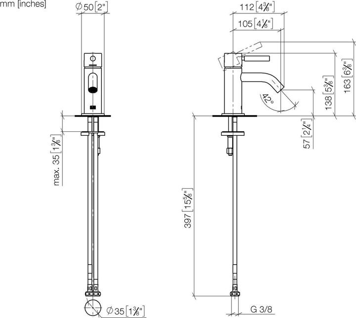 Produktbild Dornbracht Dornb Waschtisch-Einhandbatterie META Ausldg 105mm ohne Ablaufgarnitur chrom