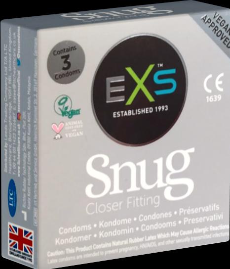 Actual product image EXS small pack "Snug" Closer Fitting, 3 extra small condoms for a tighter fit. (3 pcs.)
