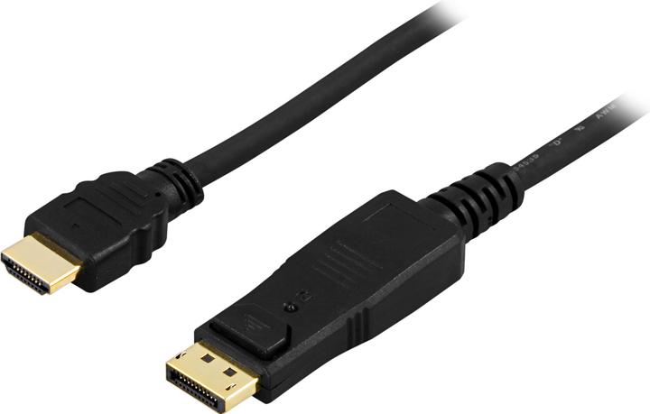 Actual product image Deltaco DP-3010 video cable adapter DisplayPort HDMI Black (1 m, DisplayPort, HDMI)