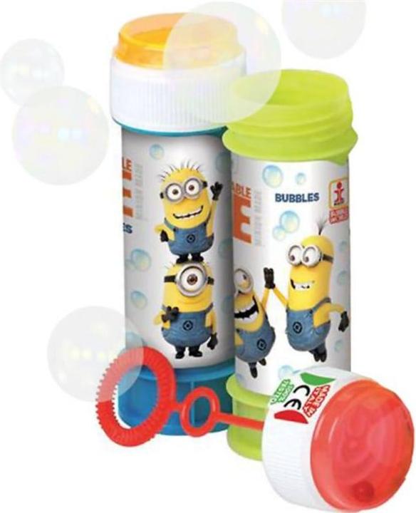 Dulcop Bubbles Minions with patience game in the lid