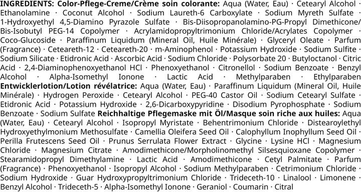 Valeurs nutritives et ingrédients Syoss Oleo Intense (5-92)
