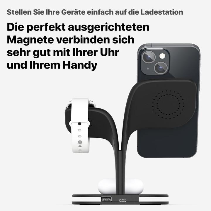 Produktbild Hermex 5-in-1 wireless Ladegerät Qi-Schnellladegerät Dockingstation (15 W)