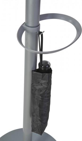 Produktbild Alba Garderobenständer "FESTIVAL", Höhe: 1.870 mm 5 Haken aus hellem Holz, mit Schirmständer, Standfuss