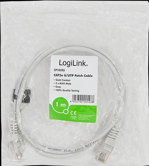 Actual product image LogiLink Network cable (U/UTP, CAT5e, 1 m)
