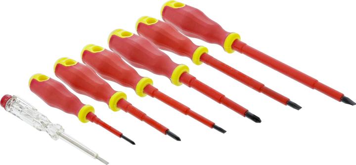 Produktbild Intertech Schraubendreher-Satz, 7-teilig, inkl. Spannungsprüfer